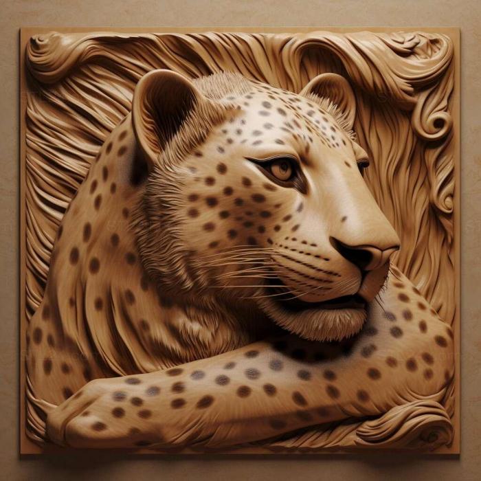 Nature and animals (Cheetah 3, NATURE_3159) 3D models for cnc